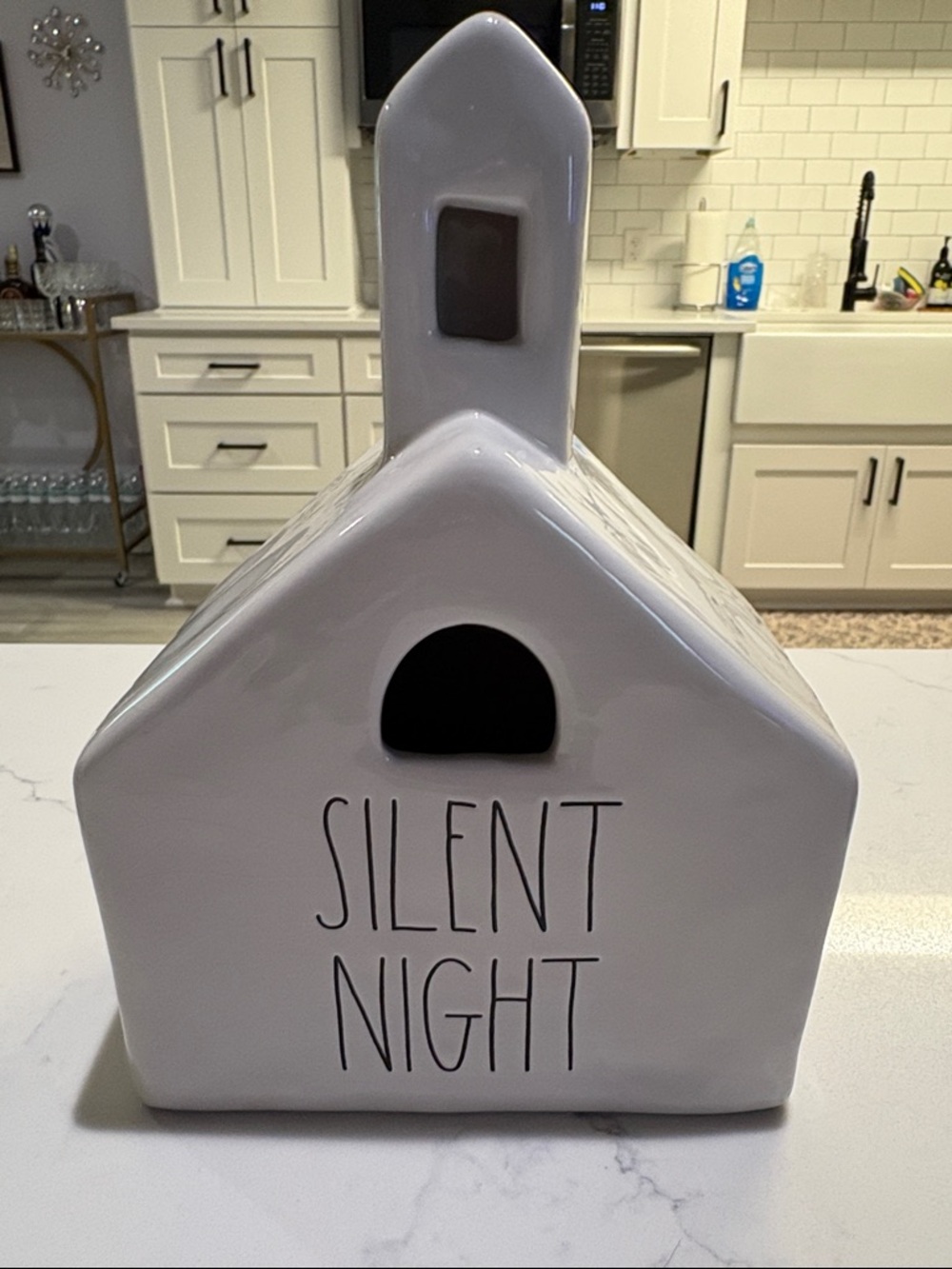 Rae Dunn White Ceramic "Silent Night" Holiday Church
